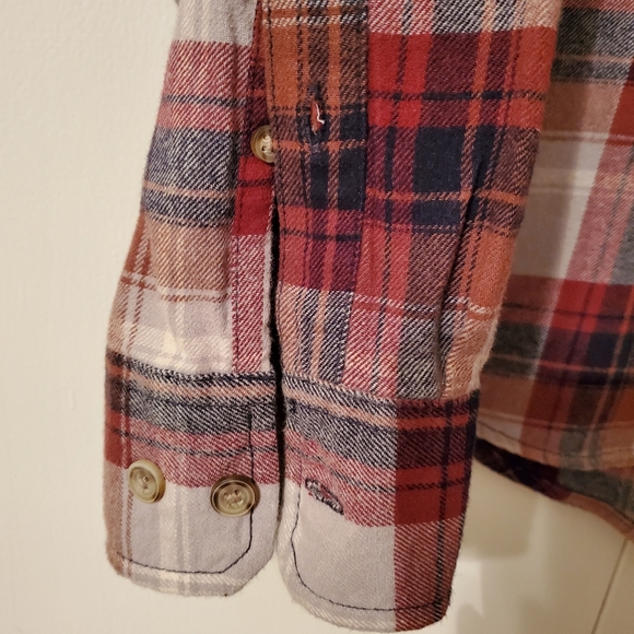 Men's Eddie Bauer Flannel Plaid Button Down W/ Front Pocket - Picture 4 of 7